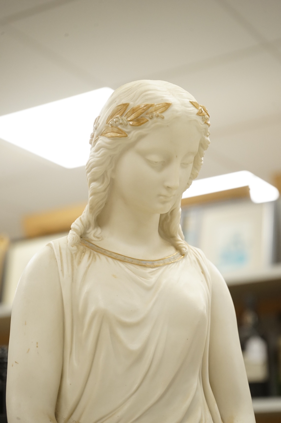A Victorian Copeland Parian figure, ‘Maidenhood’, 56cm high